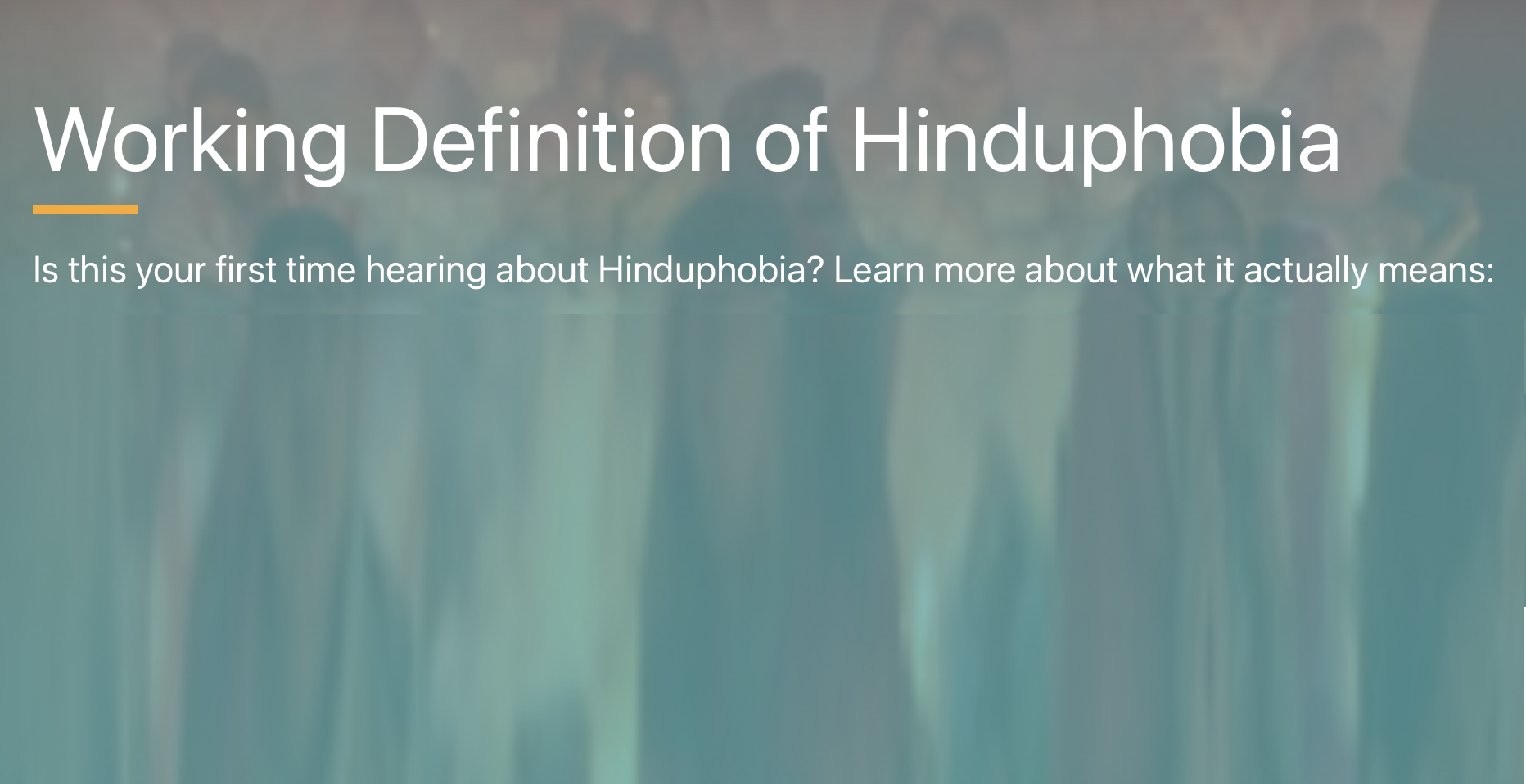 Working Definition of Hinduphobia